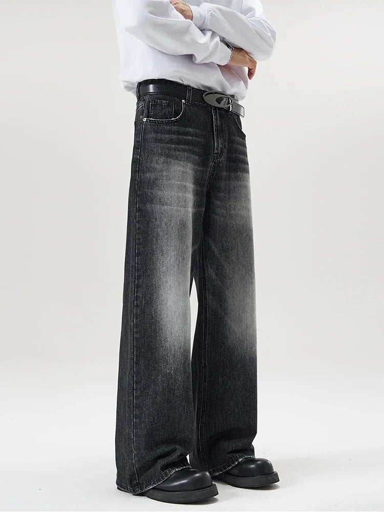 Vintage Distressed Baggy Straight Denim Jeans