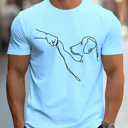 Cotton Funny Dog Print Short Sleeve T-shirt