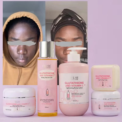 Vitamin C, Glutathione, Deep Moisturizing, Brightening Skin Care Set
