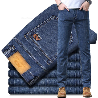 Spring Light Blue Slim Fit Denim Jeans