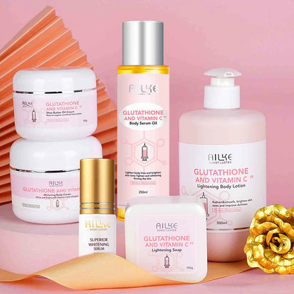 Vitamin C, Glutathione, Deep Moisturizing, Brightening Skin Care Set
