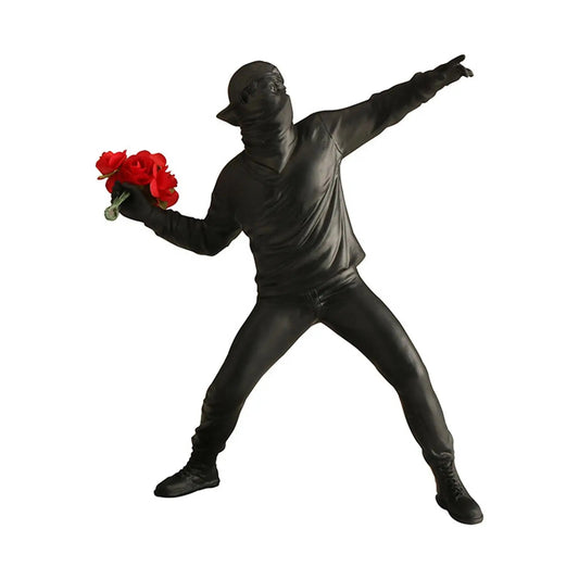 Modern Art Resin Banksy Sculptures Flower