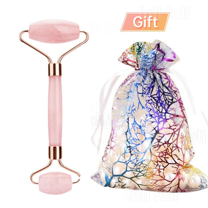 Rose Quartz Powder Crystal Jade Roller Massager