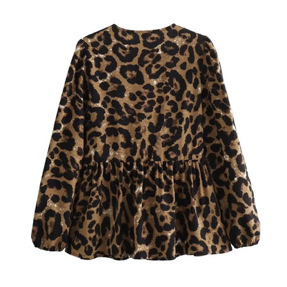 Vintage Women Puff Sleeve Loose Shirts