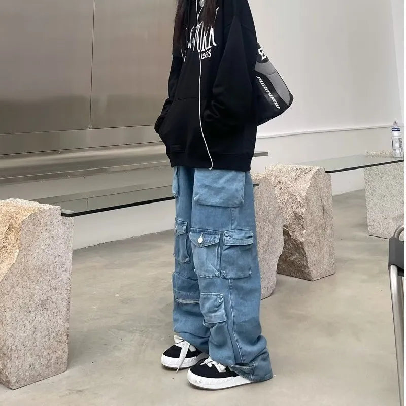 Trendy Women's Streetwear Cargo Jeans