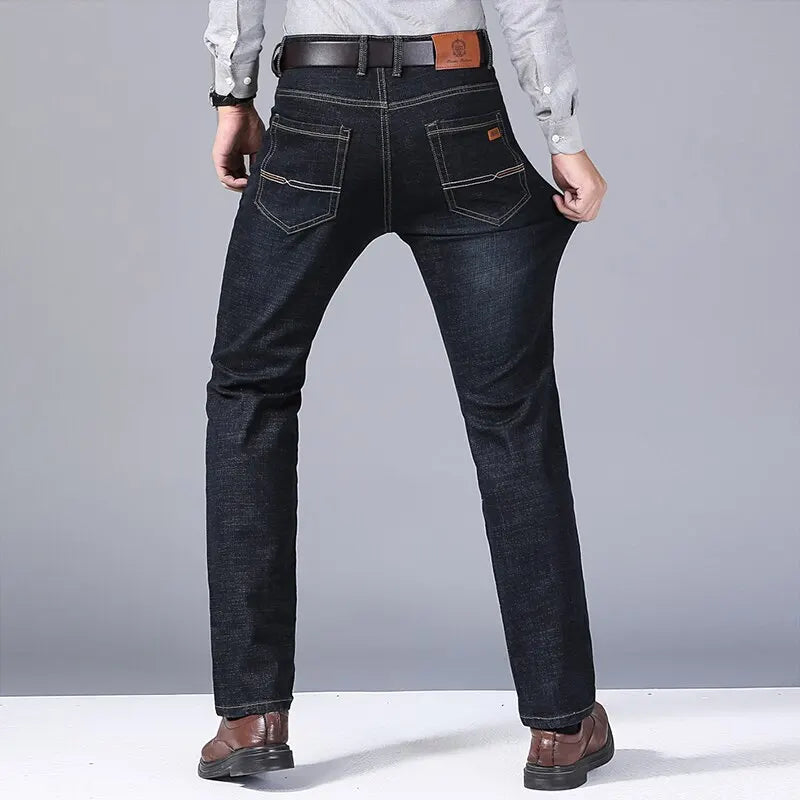 Classic Black Biker Denim Jeans
