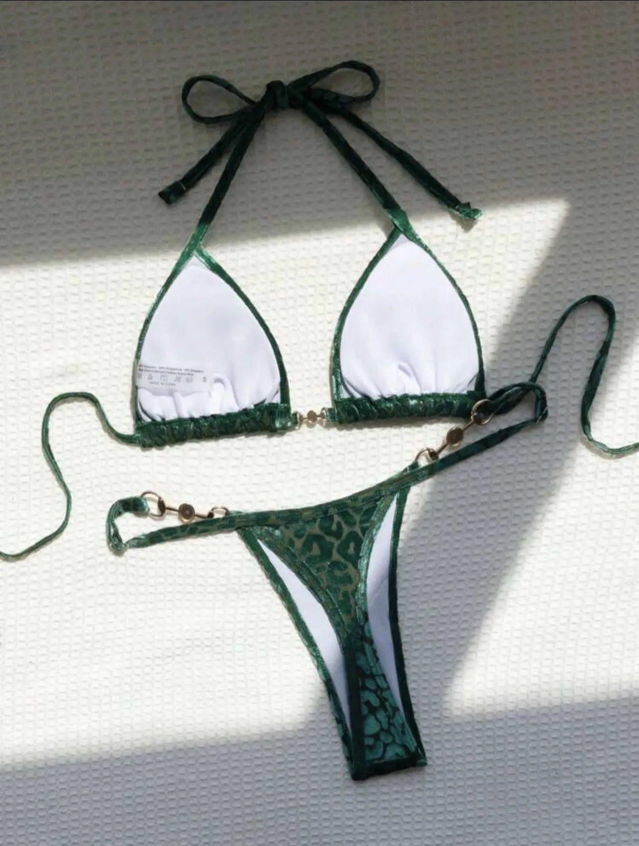 Brazilian Summer Women Leopard Pearl Bathing Suit