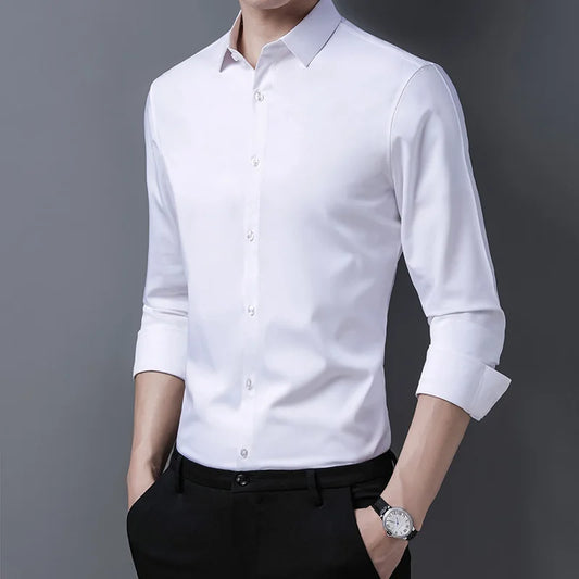 Men's  Solid Color Long Sleeved Shirt